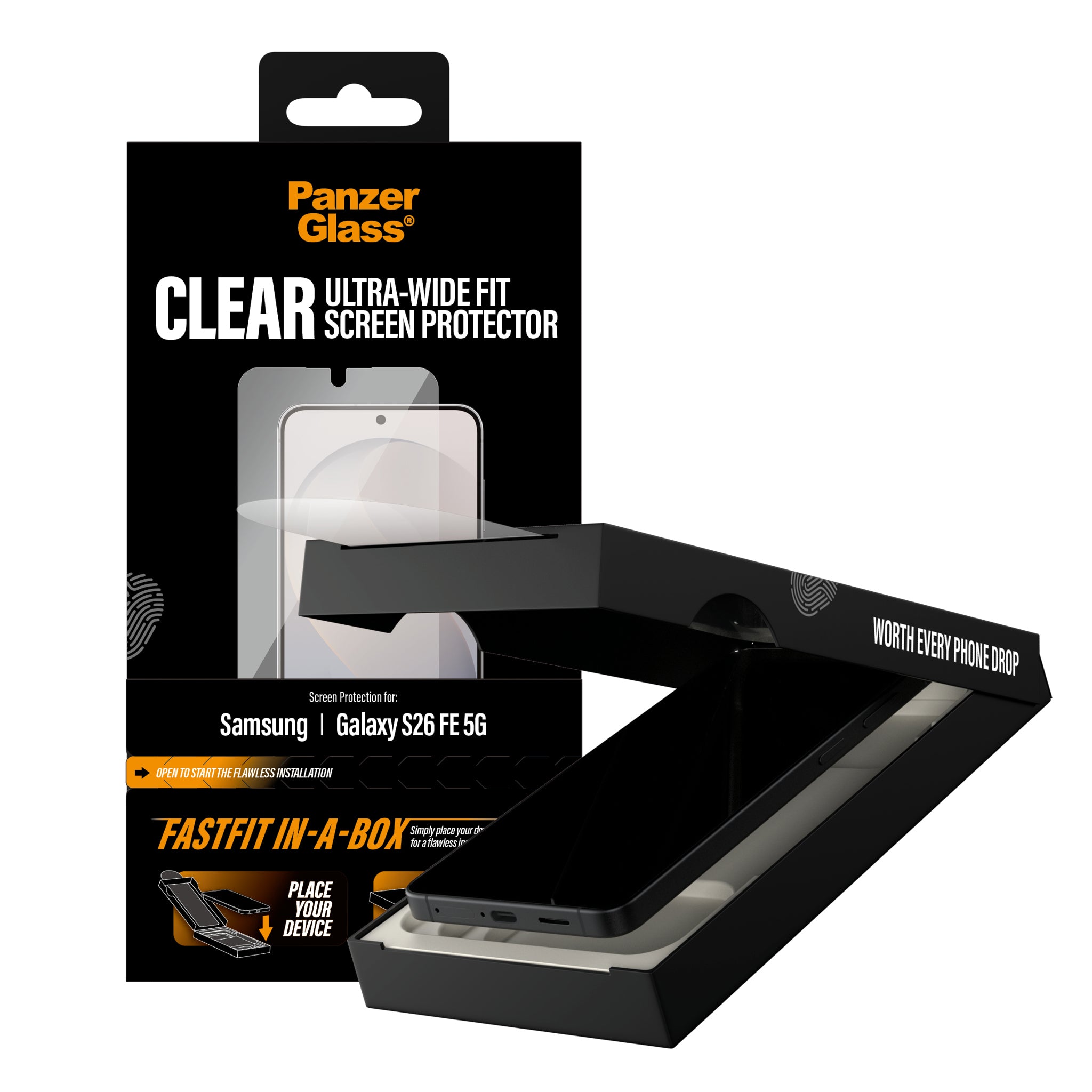 PanzerGlass® Screen Protector Samsung Galaxy S26 FE 5G | Ultra-Wide Fit w. FASTFIT IN-A-BOX